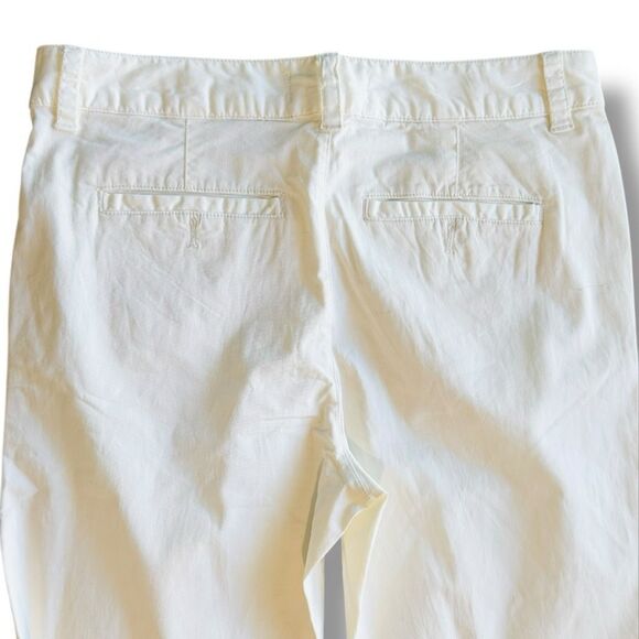 Anthropologie Women's Cream Pleated Cropped Straight Leg Trousers Size 26 - Picture 7 of 10